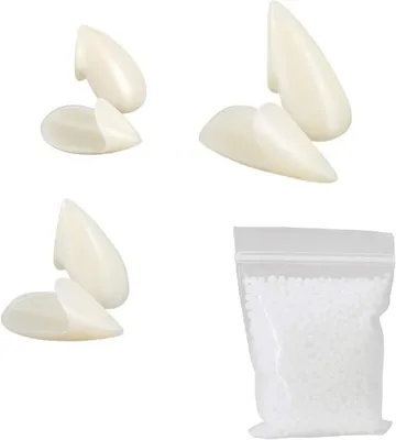 Imagen del producto de Vampiervangs - 3 pares de colmillos de vampiro - Disfraz - 4 tallas - Dientes artificiales - Dientes de Halloween - Fiesta - Accesorios