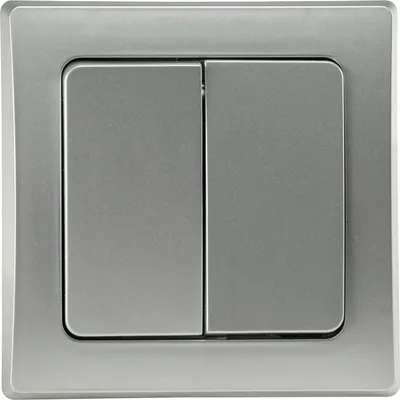 Produktbild von DELPHI Serien-Schalter 2-fach 250V/ 10A, inkl. Rahmen, UP, silber