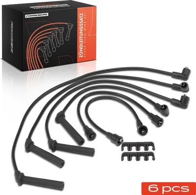 Imagen del producto de Kit de 6 cables de bujía (cables de encendido) para Saab 9-3 (modelo YS3D), 900 I (modelos AC4 y AM4), 900 II y 9000 Coupé