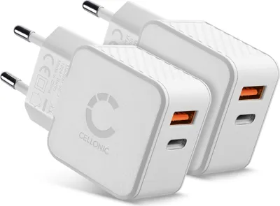 Produktbild von CELLONIC 2 Fach USB Ladegerät für mit USB PD Power Delivery 20W - 3.1A Schnellladegerät Mehrfachstecker USB Netzteil Ladeadapter Steckdose Netzstecker USB Charger Ladestecker