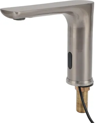 Image de Touchless Electronic Faucet Battery Powered Vertical Bathroom Sink Faucet G1/2 Male Thread Silver