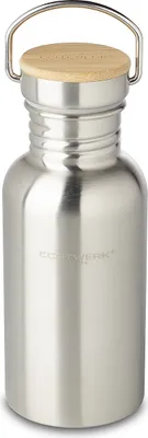 Produktbild von ECHTWERK Praktische Trinkflasche aus hochwertigem Edelstahl mit Bambusdeckel, 500ml