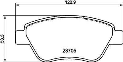 Produktbild von HELLA Bremsbeläge Satz Vorne Bremsklötze für FIAT Doblo Cargo (223) 8DB 355 025-301