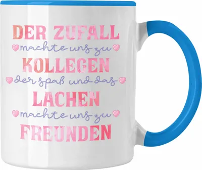 Produktbild von Trendation - Der Zufall Machte Uns Zu Kollegen Tasse Geschenk Jobwechsel Neuer Job Abschiedsgeschenk Kollegin Kollege Abschied (Blau)