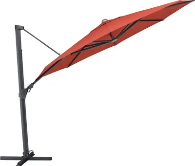 Produktbild von Kettler Easy Swing Ampelschirm 350 cm, UPF 50+, inkl. Abdeckhaube+ Schirmständer, anthrazit matt/terrakotta, Aluminium/Polyester mit Polyurethan-Beschichtung