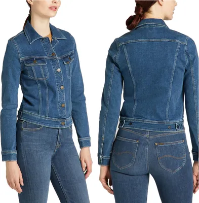 Zdjęcie produktu dla LEE, damska kurtka jeansowa SLIM RIDER, rozmiar XS, kolor niebieski, kurtka jeansowa