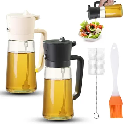 Produktbild von Multifunktionale Öl-Sprühflasche 100ml Hochwertige Ölsprühflasche - Lebensmittelsicher Ideal zum Kochen und für Heißluftfritteusen Lebensmittel-Grad Öl Spray (Schwarz)