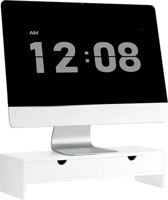 Obrázok produktu pre SoBuy Stojan na monitor Stojan na monitor s 2 zásuvkami, biely, BBF02-w