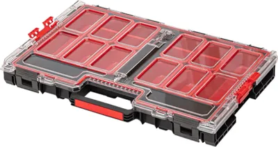Zdjęcie produktu dla Qbrick System ONE Organizer L 2.0 sztaplowany 531 x 379 x 77 mm 6 l IP 66 z 10 wkładkami