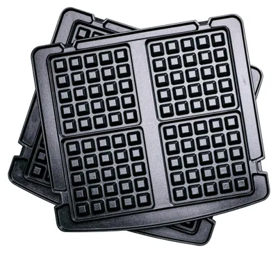 Waffelplatten für Kontaktgrill, PFAS-frei, spülmaschinengeeignet, Schwarz