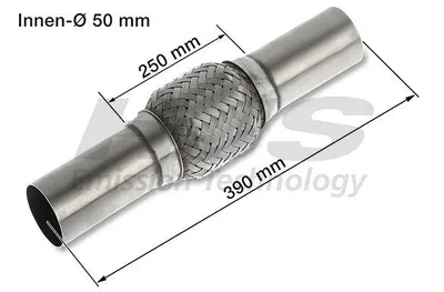 Produktbild von HJS 83 00 8553 Flexrohr Abgasanlage Auspuffrohr für VW Golf IV Schrägheck (1J1) Golf V Schrägheck (1K1) TOURAN (1T1, 1T2) für FORD für AUDI
