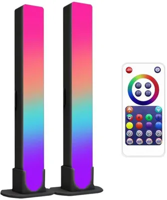 Image de Bandes lumineuses LED - Changement de couleur - Intensité réglable - Éclairage d'ambiance - Rétroéclairage pour téléviseur - Recharge USB - Synchronisation musicale - Connexion Bluetooth - Idéales pour les jeux sur PC, la décoration d'intérieur et la décoration d'aquarium - Lot de 2 pièces