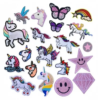 Produktbild von Bügelpatches Set - 20 Stück Polyester Aufnäher zum Aufbügeln