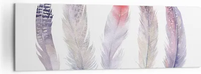 Produktbild von Bild auf Leinwand - Leinwandbild - Feder Tier Vogel Komposition - 160x50cm - Wand Bild - Wanddeko - Leinwanddruck - Bilder - Kunstdruck - Wanddekoration - Leinwand bilder - Wandkunst - AB160x50-2951