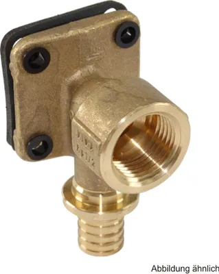Produktbild von Rehau Rautitan RX+ Wandwinkel mit quadrat. Wandscheibe, 16 mm x Rp 1/2"
