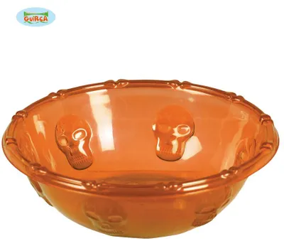 Produktbild von Schale orange Totenkopf für Halloween Party ca. 29 cm