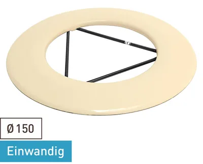 Produktbild von Raik Rauchrohr / Ofenrohr Emaille 150mm - Wandrosette mit Feder Elfenbein