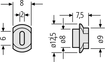 Technical drawings with dimensions of a product.