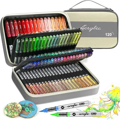Acrylstifte Set 120 Farben für Steine, Holz, Glas, Keramik, Metall