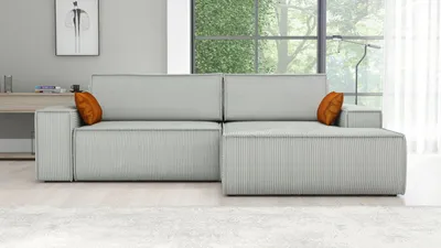 Produktbild von Ecksofa TOR mit Schlaffunktion. Farbe: Sage.