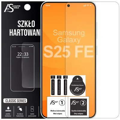 Zdjęcie produktu dla Szkło hartowane do Samsung Galaxy S25 FE – szybka ochronna na ekran 9H