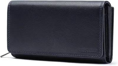 Produktbild von Damen Geldbörse aus echtem Nappaleder, großes Leder Portemonnaie mit RFID Schutz, viele Kartenfächer, Münzfach mit Reißverschluss, Geschenkbox ideal!!