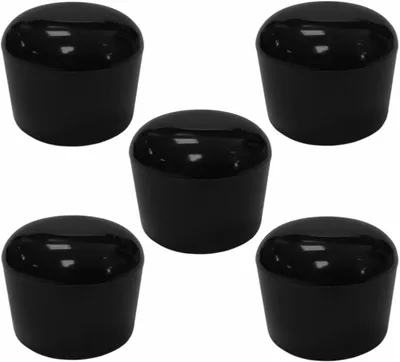Obrázek produktu pro Plastové koncovky, kulaté, černé, 45 mm, sada 5 kusů, pro kulaté nohy nábytku
