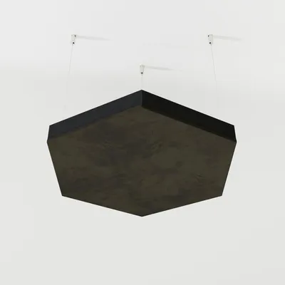 Produktbild von 2er-Pack – Abgehängtes Decken-Akustikpaneel aus Samtstoff „HEXAGON-Cinematic“ mit Befestigungsset|Akustiklösung| Schallabsorption [HEXAGON |Braun]