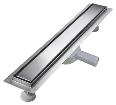 Duschrinne 80 cm, Edelstahl, Bodenablauf mit 360°-Siphon