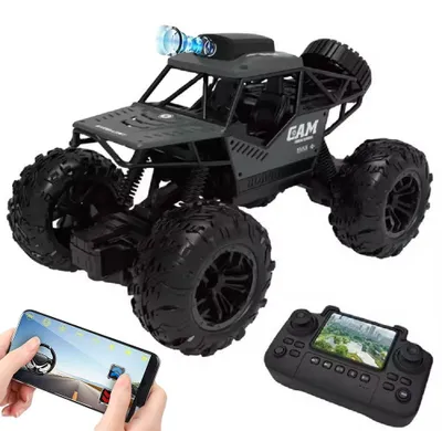 Produktbild von Ferngesteuertes Off-Road Auto mit Kamera,2.4G Hochgeschwindigkeits-Laden Off-Road Ferngesteuertes Fahrzeug mit WiFi,RC Spielzeugauto Geeignet fuer Kinder und Erwachsene,Schwarz