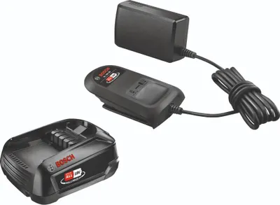 A Bosch battery charger set is displayed against a white background.