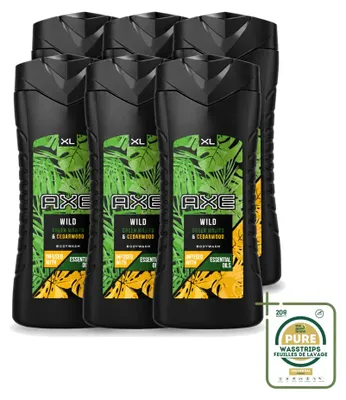 Productafbeelding van 6 x Axe Wild Mojito & Cederhouten douchegel, 400 ml - Voordeelverpakking - 6 stuks
