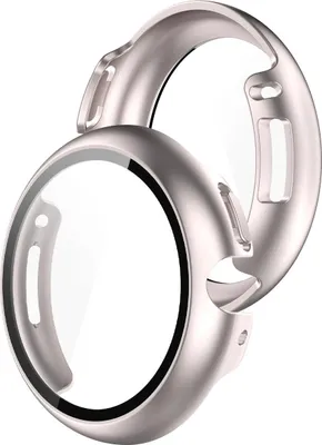 Produktbild von Schutzhülle mit Glas für Google Pixel Watch 4 45 mm, Bizon Case Watch Adamo, satiniertes Champagner