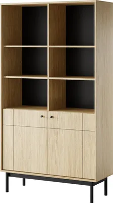 Produktbild von Masseno Buchregal GIAPPONESE für Wohnzimmer Büro oder Lesezimmer 104x39x185 cm, Eichefarben