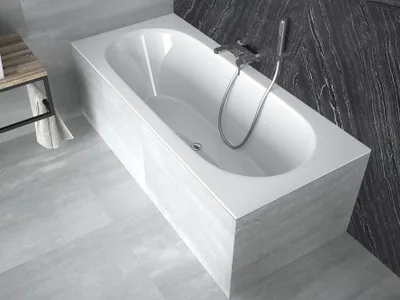Produktbild von Badewanne VITAE SLIM 180x80 mit Füßen , mit Siphon (ohne Schürze)