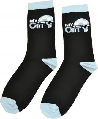 Obrázok produktu pre ponožky "My City" pre mužov/dámy uni BS3676 (42 EU - 45,5 EU) (čierna/nebesky modrá)