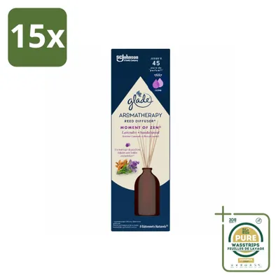 Produktbild von 15 x Glade Aromatherapy Duftstäbchen Moment of Zen - Lavendel und Sandelholz - 80 ml - Vorratspackung - 15 Stücke