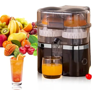 Image de Extracteur de jus, pressage automatique, design à double bol, couleur noire