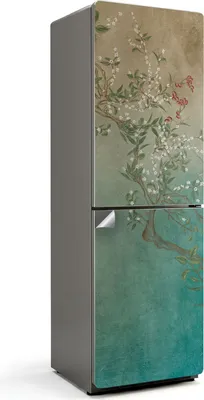 Produktbild von Geometrisches Muster mit Kacheln – Kühlschrank Aufkleber – Klebefolie Kühlschrank – Kühlschrank Dekor – Kühlschrankfolie selbstklebend – Küchen Dekoration – 60x190 cm