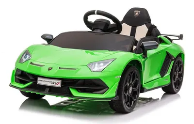 Produktbild von Kinderfahrzeug - Elektro Auto "Lamborghini Aventador SVJ" - lizenziert - 12V7AH, 2 Motoren- 2,4Ghz Fernsteuerung, MP3, Ledersitz+EVA -018-Grün