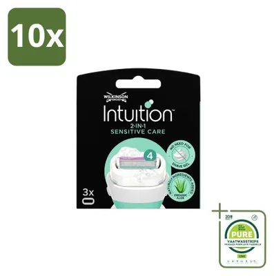 Immagine prodotto di 10 lame di ricambio Wilkinson Intuition Sensitive Care, adatte per pelli sensibili - confezione grande - 10 pezzi