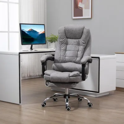 Immagine prodotto di sedia da ufficio okwish Sedia da ufficio ergonomica Sedia relax con sei punti di massaggio vibrante, sedia da scrivania con funzione reclinabile e funzione massaggio, grigio
