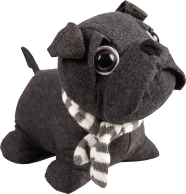 Produktbild von Türstopper ( Anthrazit) Mops/Bulldogge 25x20cm Türsack, Plüschdeko schwer ( 1000g ) für innen, Fensterfeststeller , Kinderzimmer Deko