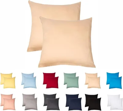 Produktbild von Jersey Kissenbezug 2er Set 65x65 cm 100% Baumwolle Beige