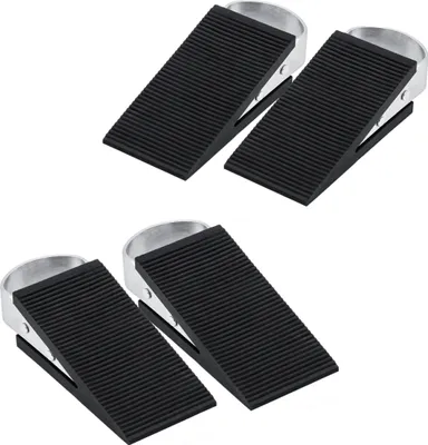 Immagine prodotto di 1.04 Set di 4 cunei fermaporta - cunei antiscivolo con copertura in gomma - 12 cm ciascuno (set di 2x2)