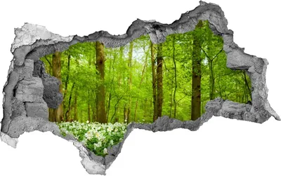 Produktbild von Selbstklebender Loch-3D-Aufkleber 95x73 cm Blumen im Wald