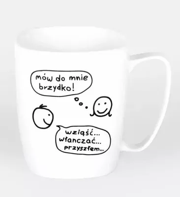 Produktbild von Keramikbecher weiß Talk to me ugly