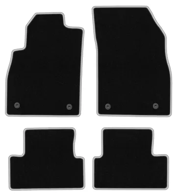 Obrázok produktu pre Velúrové autokoberce pre: Opel Astra J 2009-2015 (hatchback/sedan/kombi) – sada 4 ks, čierno-strieborné, na mieru – Wielganizator CARLUX