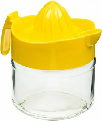 Image de Presse-agrumes Koopman Excellent Houseware, en verre, 7,5 x 12 cm, transparent/jaune
