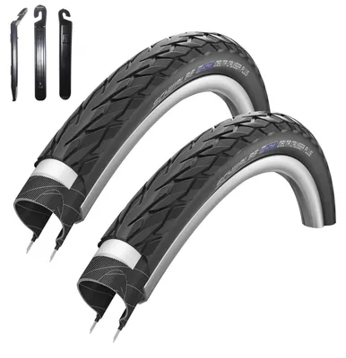 Immagine prodotto di 2 pneumatici Schwalbe Delta Cruiser Plus 28 x 1,40 (37-622), colore nero/riflettenti, inclusi levagomme